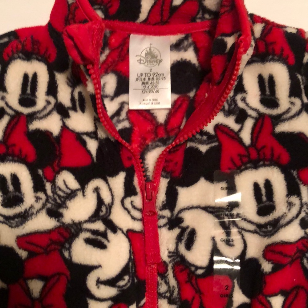 NWT Disney Minnie Mouse Fleece Full Zip Jacket - Picture 3 of 4